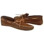 Minnetonka Men's Ruff Leather Double Bottom Softsole Moccasin Brown Size 11