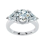 Gorgeous! Women's 14k White-gold 3-Stone 8 MM ( 3 1/8 CT TW ) Moissanite Engagement Ring