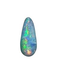 O&G Australia Natural Solid Boulder Opal Gemstone, 5x11mm Teardrop Shape (1.62cts)