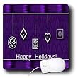 Beverly Turner Christmas Design - Christmas Decorations on Purple, Happy Holidays - Mouse Pads