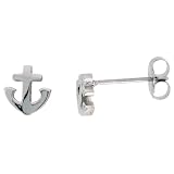 Small Surgical Steel Anchor Stud Earrings