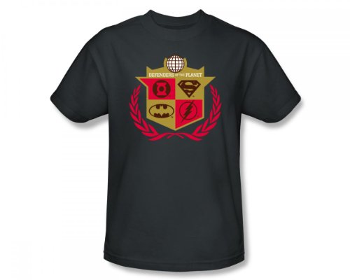  Justice League of America Defenders of the Planet Crest DC Comics T-Shirt Tee