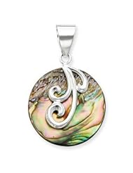 Sterling Silver Round Abalone Pendant