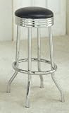 Retro Style Black Chrome Bar Stool Stools Set Of 2