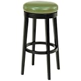 Wasabi Green Leather 30" High Backless Swivel Bar Stool