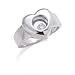 Jewelry : 14K Italian White Gold Floating Diamond Heart Ring