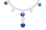 Sterling Silver Blue and White Glass Bead Charm Necklace