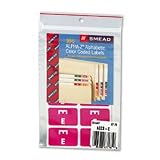 Folder Labels, 2nd Letter Color-Coded, Bi-Directional, E, Purple, 100/Pack SMD67175