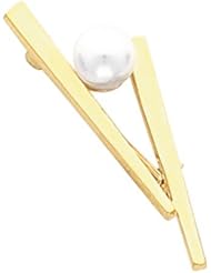 18K Yellow Gold Akoya White Pearl Brooch -- LIFETIME WARRANTY