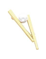14K Yellow Gold Akoya White Pearl Brooch -- LIFETIME WARRANTY