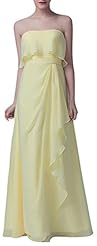 Strapless Chiffon Floor Length Flowy Evening Dress/Maxi Dress 