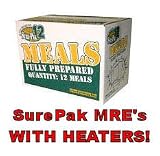 SOPAKCO SurePak 12 MRE`s with heaters - Meals ready to eat - Case of 12 Meals