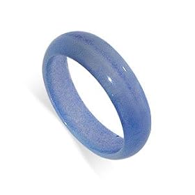 6 MM Blue Agate Band Gemstone Ring by Gem Avenue