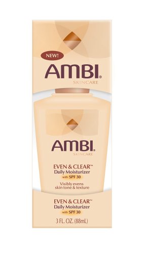 Ambi Skincare Even & Clear Daily Moisturizer with SPF 30, 3-Ounce Bottles (Pack of 2)