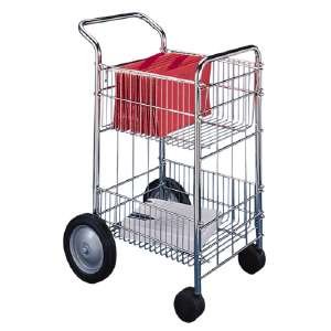 Fellowes 40914 Wire mail cart, 75 folder capacity, 18wx39-1/4hx26-1/2d, chrome plated