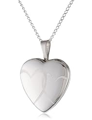 Sterling Silver Double Hearts Locket Pendant Necklace, 18"