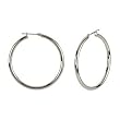 Silver Immersion 40mm Stainless Steel Hoop Earrings-3mm