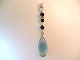 Teardrop Chalcedony and Amethyst Pendant