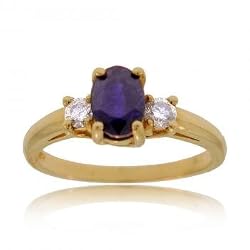Oval Blue Sapphire & Diamond Ring in 14K Yellow Gold