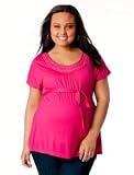 Motherhood Maternity: Plus Size Short Sleeve Scoop Neck Babydoll Maternity T Shirt
