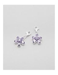 Flower CZ Charm In 92.5 Sterling Silver