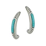 Sterling Silver C-Shape Turquoise Earrings