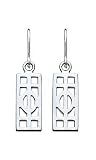 Kit Heath Heritage Sterling Silver 6158 Mackintosh Open Oblong Drop Earrings