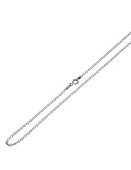 14K white gold 2mm Star Chain Flat Chain Necklace 20 Inches