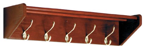 Oak 5-Hook Coat & Hat Rack