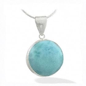 Classic Round Larimar Pendant by 