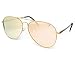 O2 Eyewear 215 Premium XL Oversized Flat Aviator Mirrored Sunglass Womens Mens (XL, ROSE GOLD)
