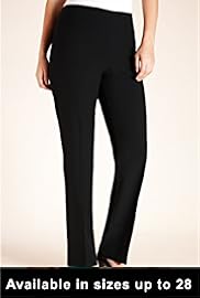 Plus Flat Front Slim Leg Trousers