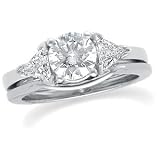 14K White Gold Diamond Three-Stone Ring - 1.50 Ct.