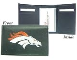 Denver Broncos Embroidered Leather Tri-Fold Wallet Genuine Leather Last For Years