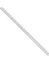 7 Inch 14k White Gold 4.5mm Flat Curb Chain Bracelet