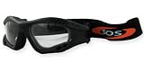 SOS Survival Optics Matte Black Military Style Desert Shield Sunglasses w/Anti-Fog Clear Lens