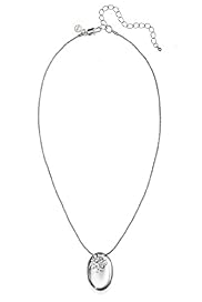 Silver Plated Scattered Eclipse Pendant Diamanté Necklace