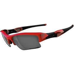 Oakley Flak Jacket XLJ Adult Polarized Sport Sports Wear Sunglasses w/ Free B&F Heart Sticker Bundle - Infared/OO Black Iridium
