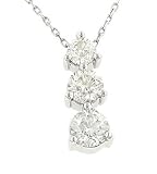 3 Stone Round Diamond Pendant on Cable Chain 1.50cttw