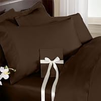 NOHO HOTEL CLASSIC 450 Thread Count 100% Egyptian Cotton Solid Sateen Single Ply Yarn Chocalate King.