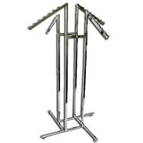 Chrome 4-Way Clothing Rack with 4 Slant Blade Arms