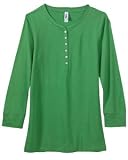 Ladies' Sheer Longer Length Henley T-Shirt