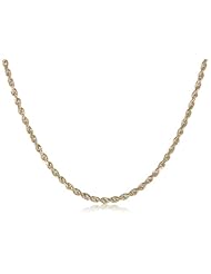 Klassics 10k Yellow Gold 1.5mm Solid Diamond-Cut Rope Chain Necklace