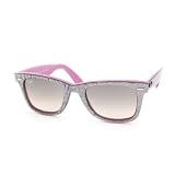 Ray Ban Rb2140 Original Wayfarer Dark Grey On Pink Frame/Grey Gradient Lens Plastic Sunglasses, 47mm