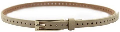 CAFA Women's Long Needle Agio Slender Waist Belt Beige Medium