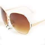 HOTLOVE Premium Quality Big Lens Sunglasses UV400 Lens Technology - Celebrity Sunglasses M9207 Rose Gold Metal Frame Gradient Lens Fashion Sunglasses - Trendy Unisex Styles