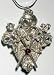 Capture the lover you desire. Has a red Swarovski Crystal in center of crest. Approx. 2 1/8" x 1". Comes with chain.