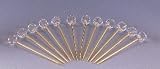 GOLD/ CRYSTAL MARTINI PICKS - SET OF 12 GOLD PLATED AND CRYSTAL MARTINI PICKS