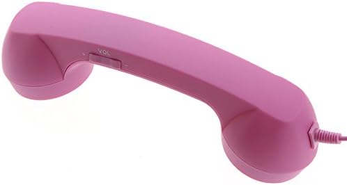 Zendoo Unique Retro Telephone Style Handset with Microphone and Volume Control for Iphone Ipad (Pink)
