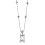 Emerald Cut Cubic Zirconia CZ Sterling Silver Pendant Necklace